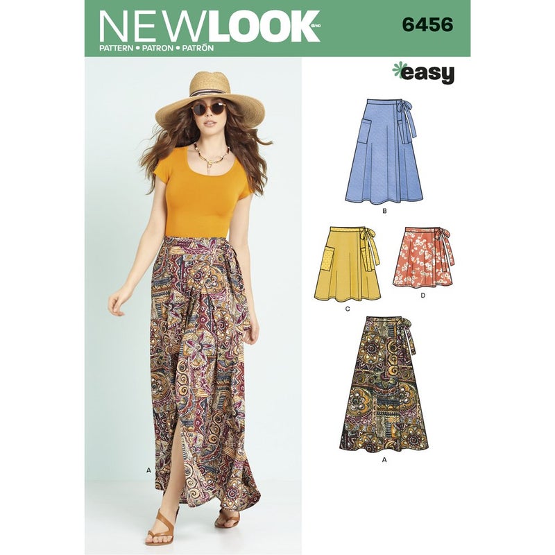 NEW LOOK Patterns Misses' Easy Wrap Skirts in Four Lengths A (6-8-10-12-14-16-18) 6456 - Image 1
